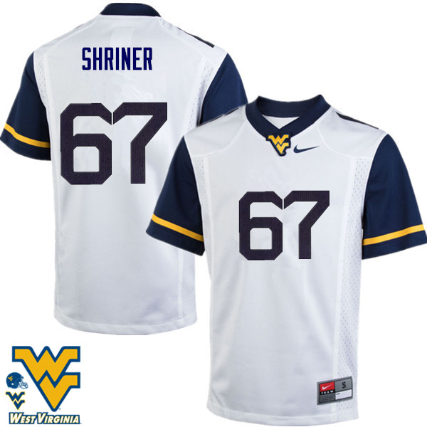 NCAA Men's Alec Shriner West Virginia Mountaineers White #67 Nike Stitched Football College Authentic Jersey SO23I54RT